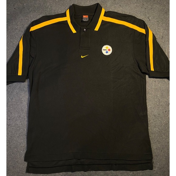 Nike Other - VINTAGE nike 90'S PITTSBURGH STEELERS Black Yellow Short Sleeve M Polo EMBROIDER